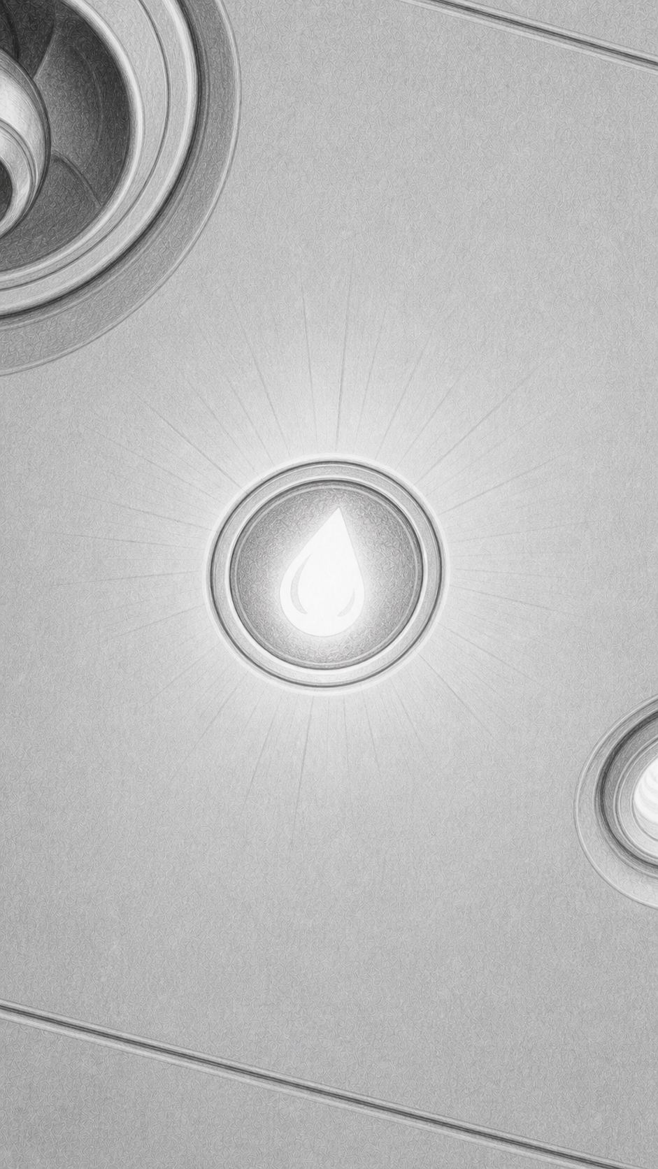 Shot 23B extreme close-up of a single illuminated droplet indicator in the aircraft ceiling