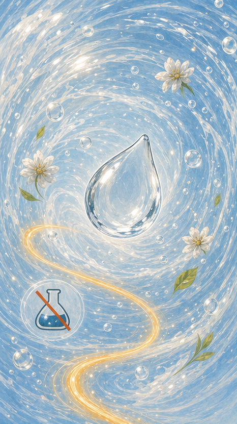 Shot 13 version A watercolor clear-water vortex and colorless droplet