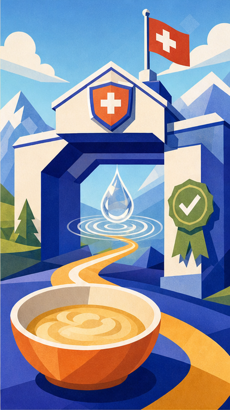 Shot 14 version B geometric Swiss quality checkpoint and baby puree